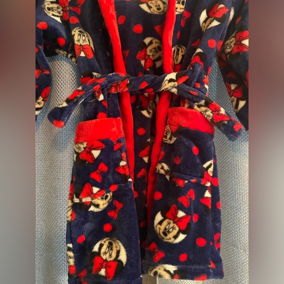 New Disney Minnie Mouse Girls Robe 4T - Picture 3 of 7